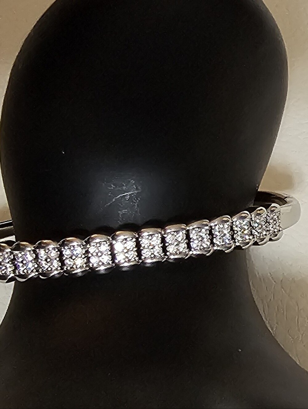 Silver Crystal Tennis Bracelet - Sparkling Row of Stones